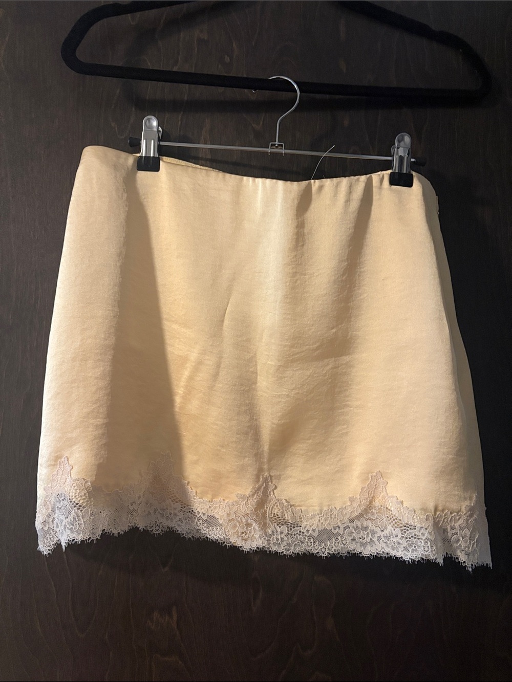 Abercrombie & Fitch Butter Yellow Mini Skort with Lace Trim